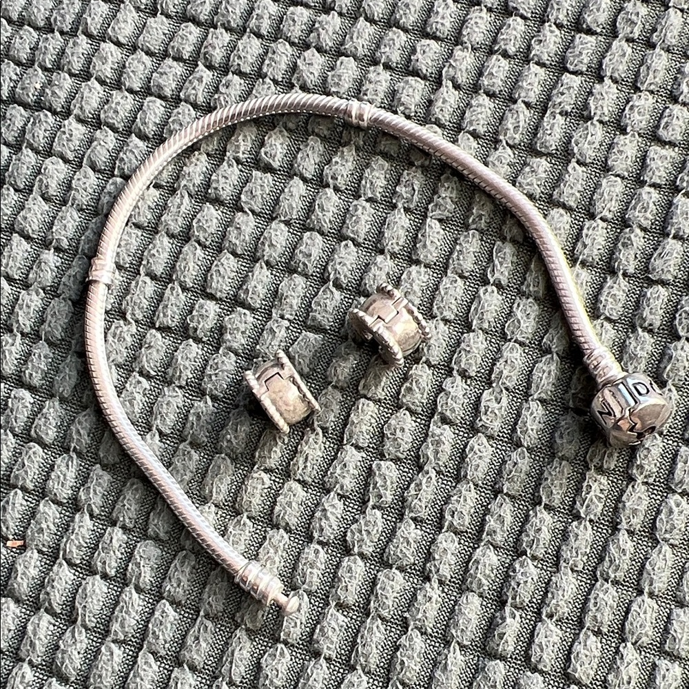 Pandora Silver Bracelet with two clips